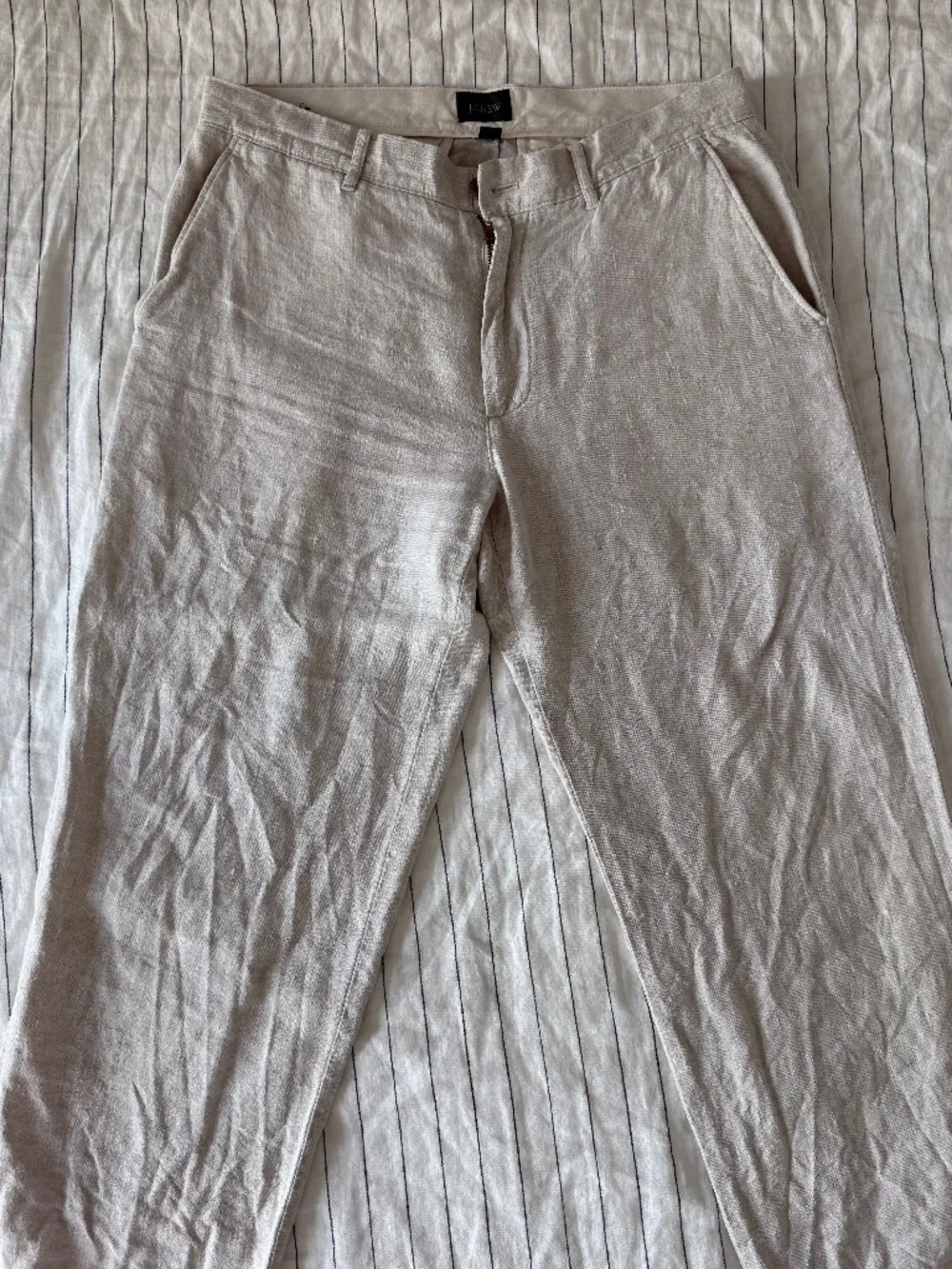Men’s Tan Classic Fit J Crew 100% Linen Pants 33x30